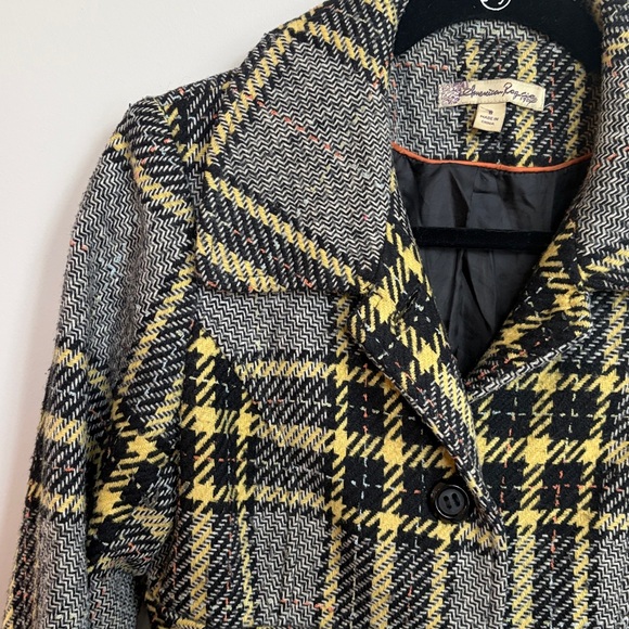 American Rag Plaid Pea Coat Small - Picture 4 of 10